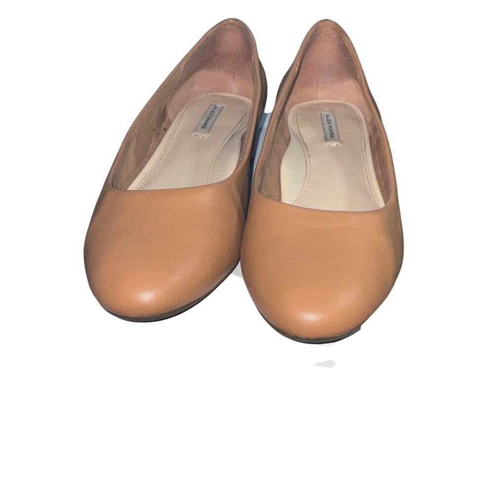 Alex Marie Balletcore Leather Almond Toe Ballet Flats Camel Nude EUC 8.5M
